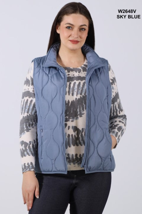 Fall Pillow quilt vest with zipper
