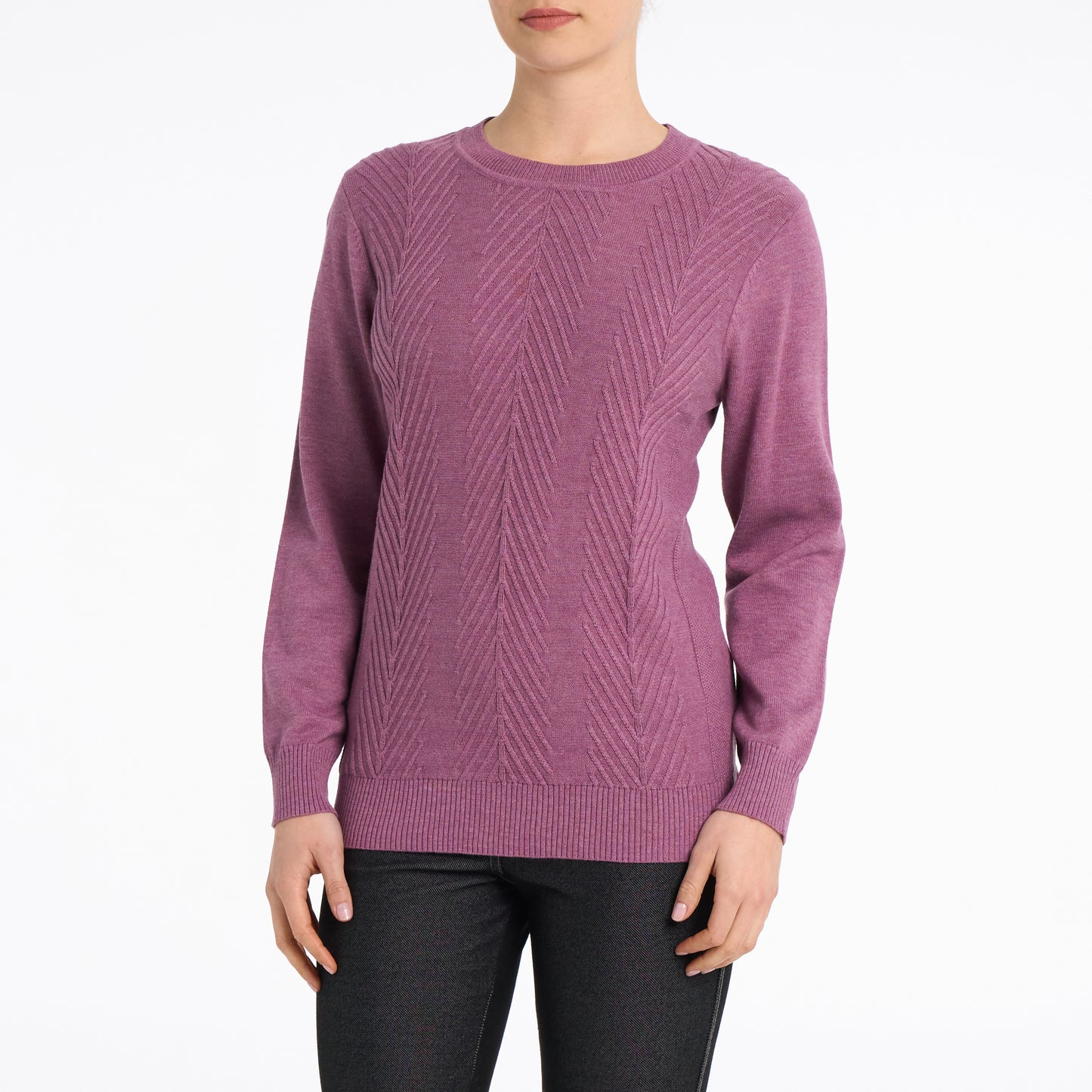 Mockneck ribbed sweater with side slits