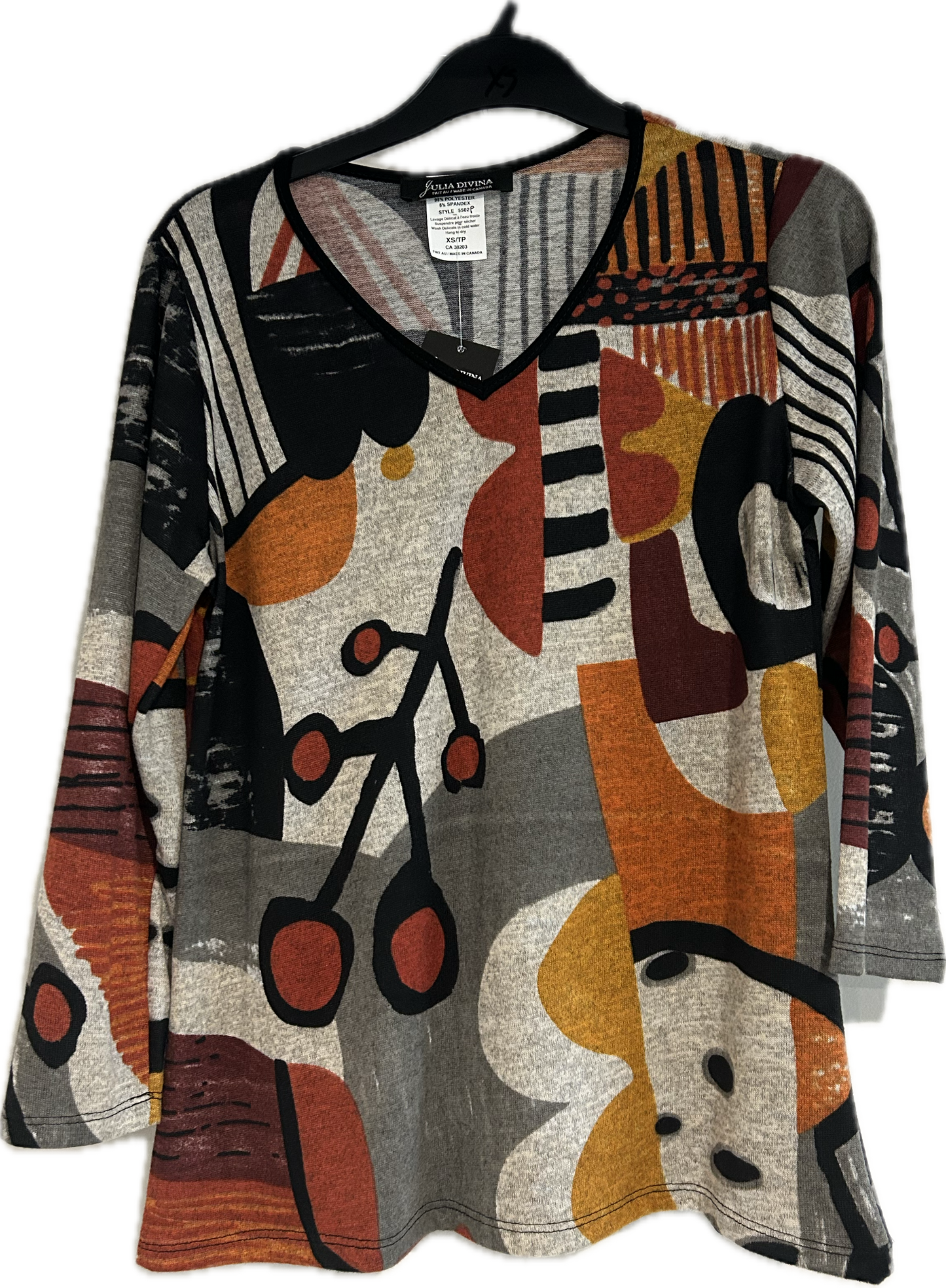 V-neck 3/4 sleeve top -Petite 5502P