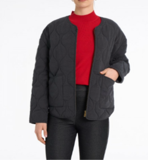 Zip up pillow peach quilt jacket with pockets