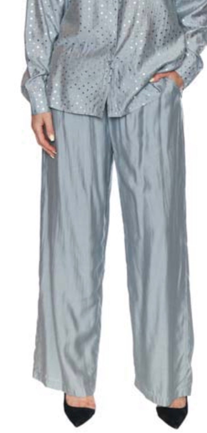 Straight Leg Pants w/ Elastic Waist and Pockets (T6156)