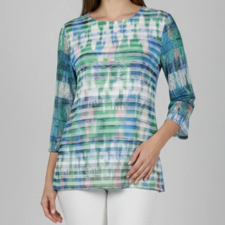 London 3/4 sleeve Cerulean & Teal Mix 23-3335
