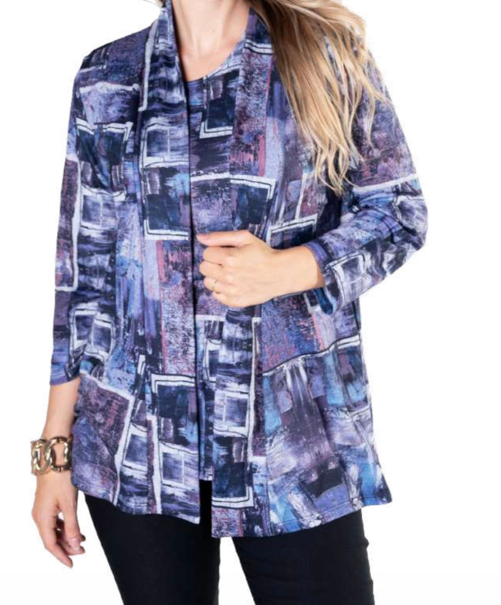 Julia printed petite cardigan with pockets- Petite & Plus