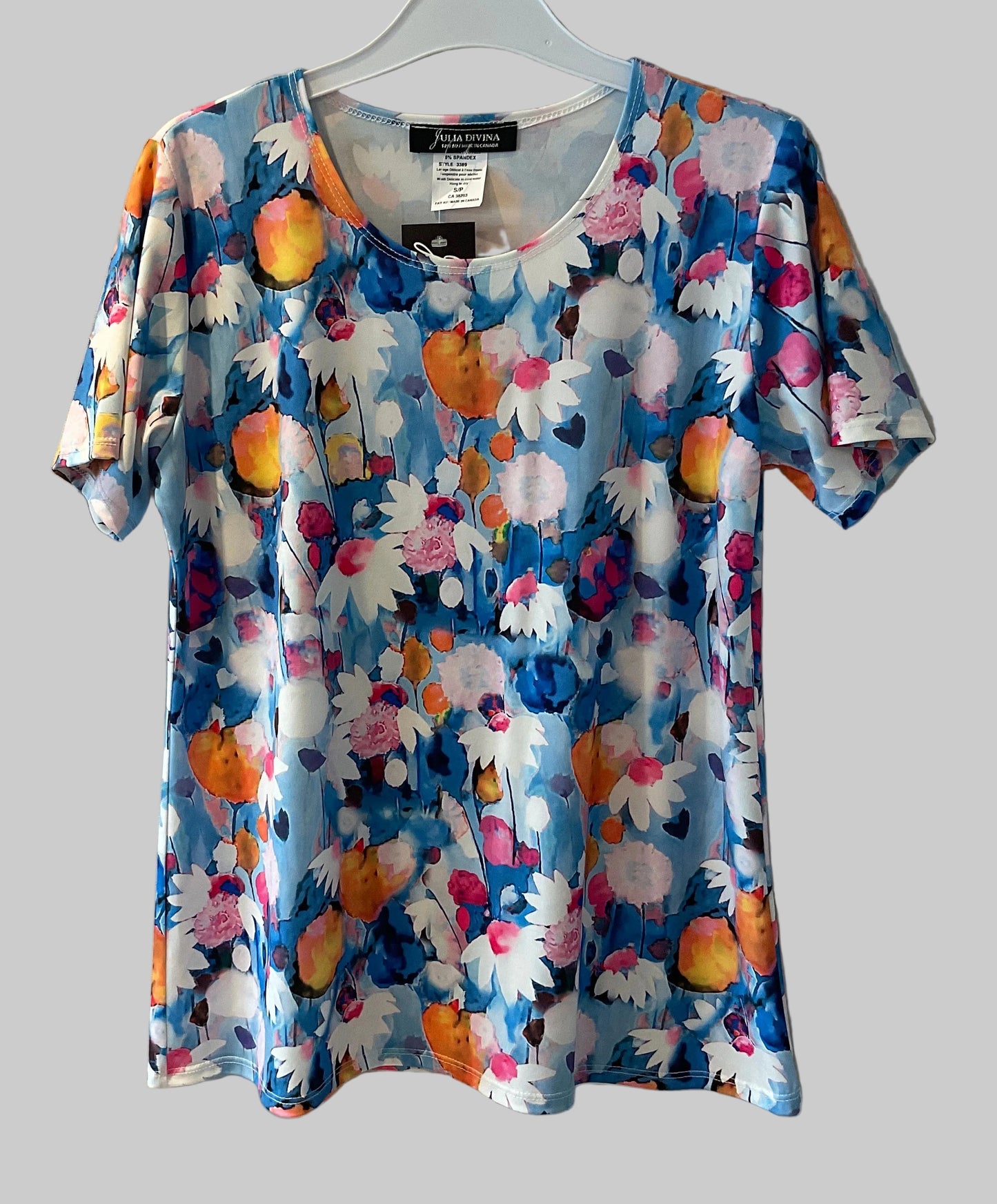 Bella Blue Floral Petite T Shirt 3389