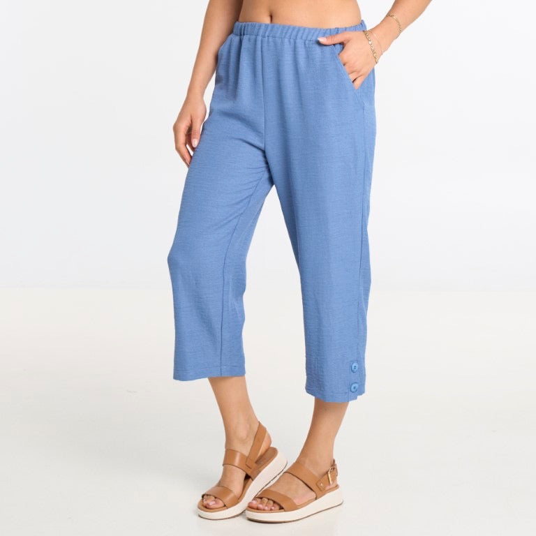 Jackie cropped linen look wide leg pant