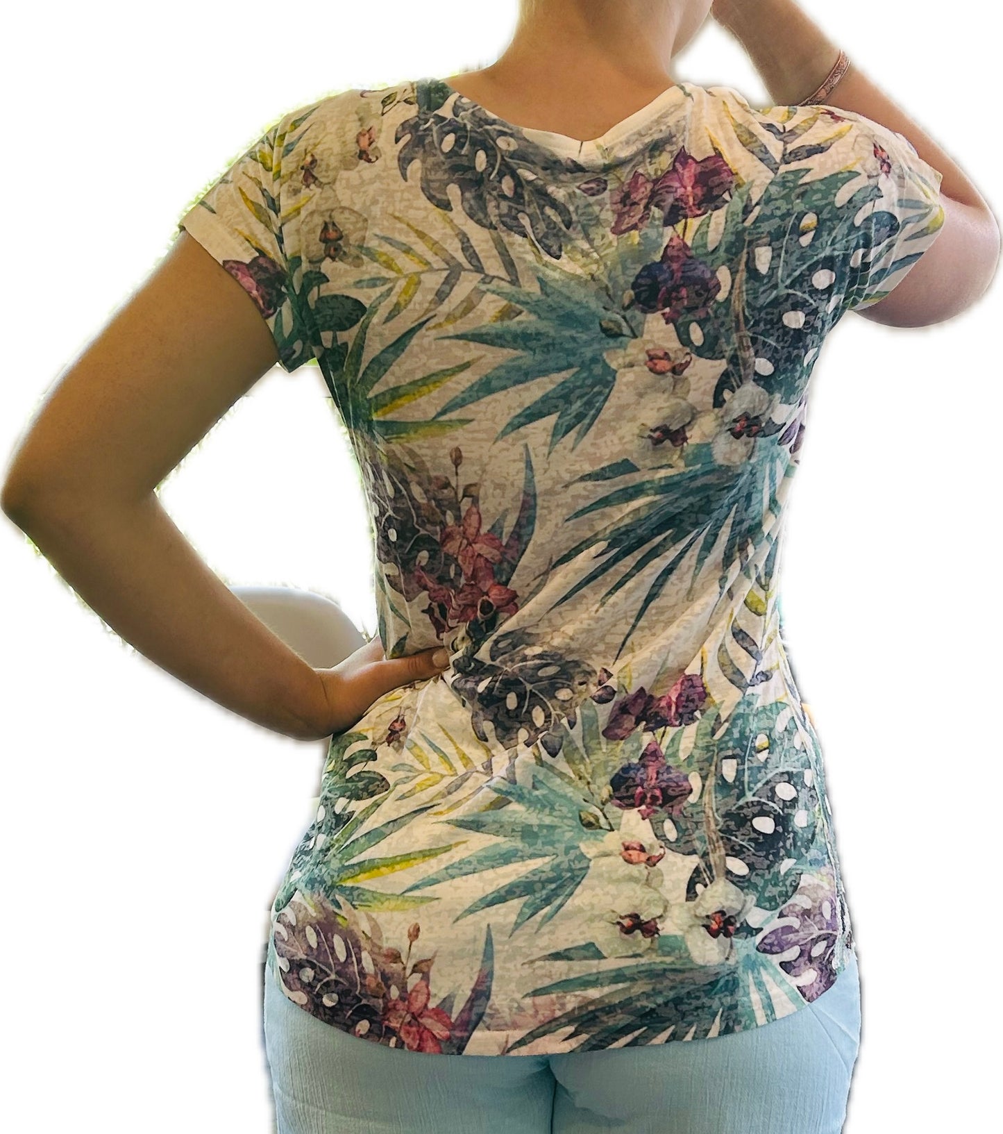 London knit lace embroidered top 3309