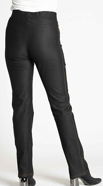 Petite stretch denim knit pant
