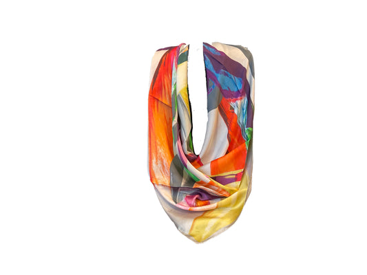 Oblong silk scarf