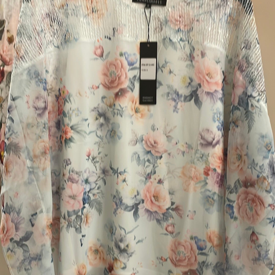London chiffon overlay printed top