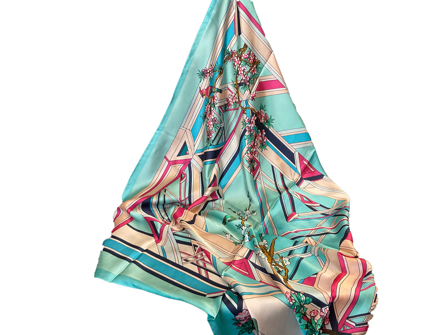 Oblong silk scarf