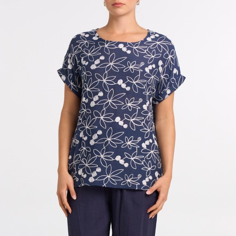Short Sleeve Blossom Top-GN6313