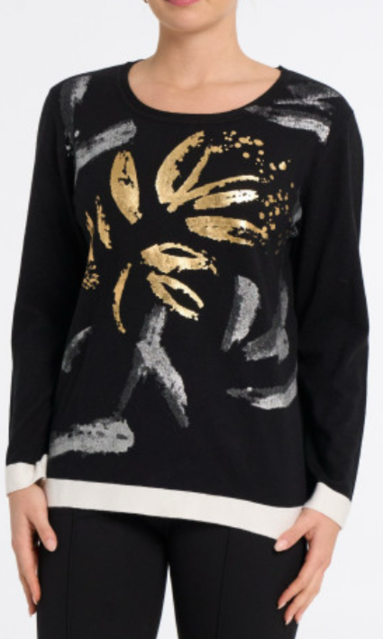 Holly gold& silver foil sweater