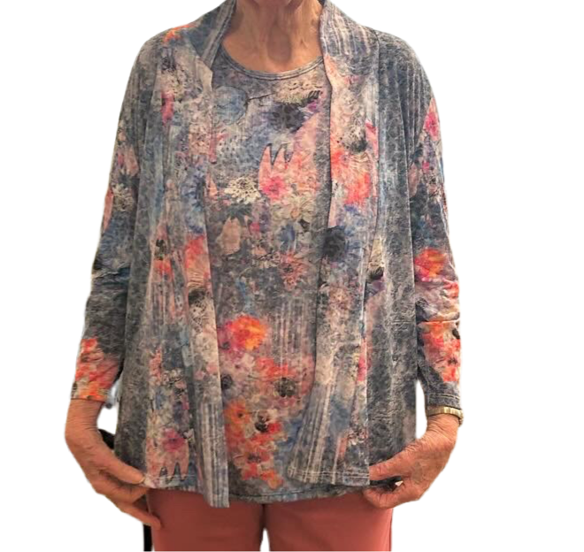 Julia petite  printed cardigan with pockets