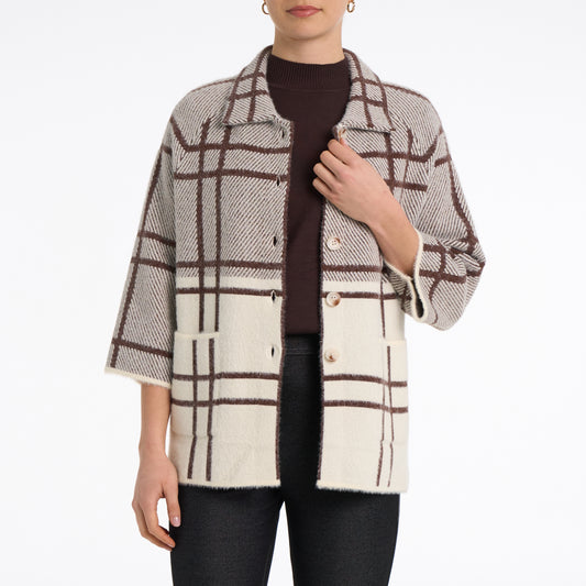 Jackie plaid cashmerelle cardigan