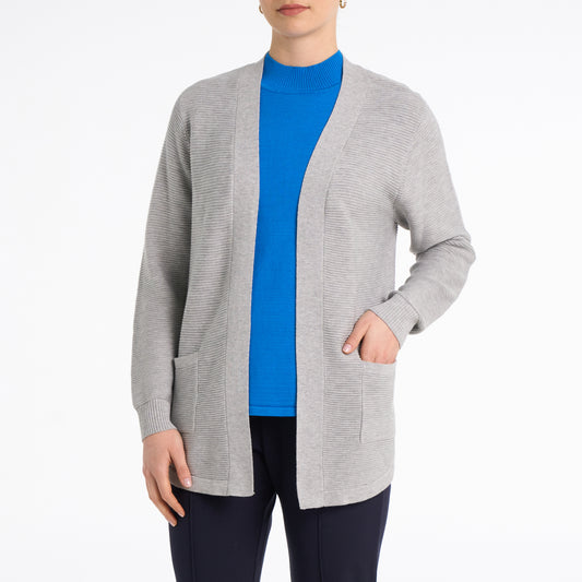 Meghan ribbed knit open cardigan