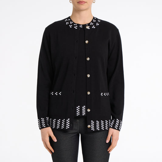 Twin set with button cardigan and dash details