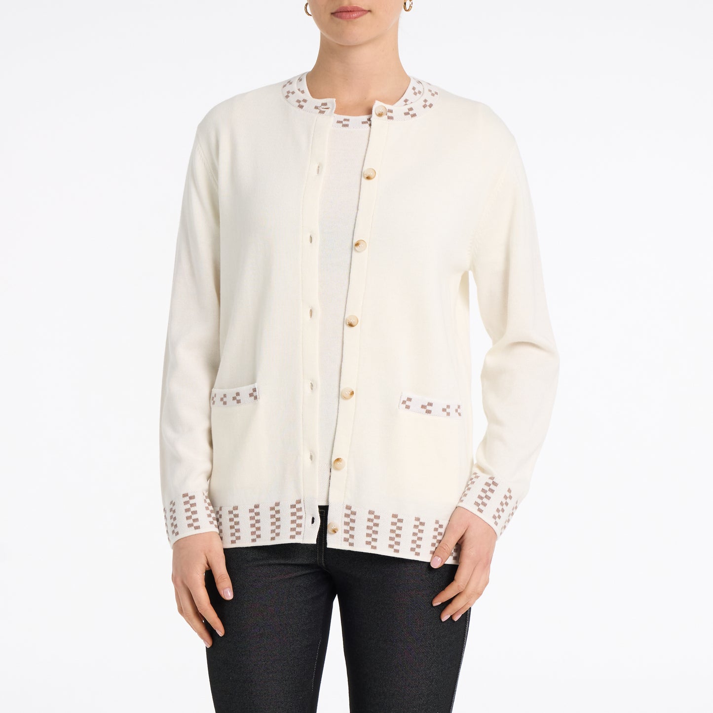 Twin set with button cardigan and dash details