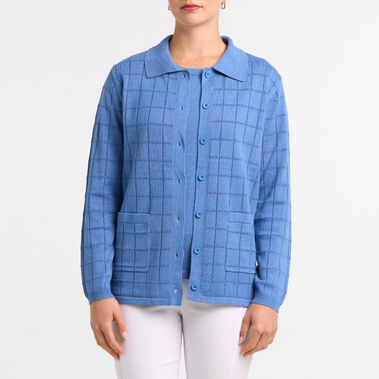 Lisa Pointelle knit sweater twin set