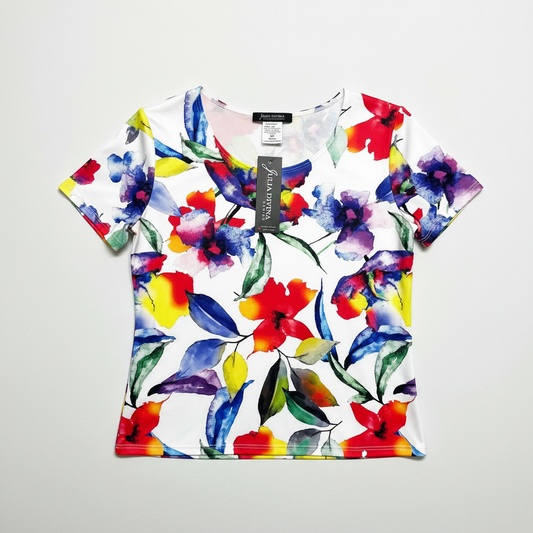 Amelia Petite printed  T-shirt top (3389)