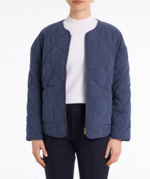 Zip up pillow peach quilt jacket with pockets