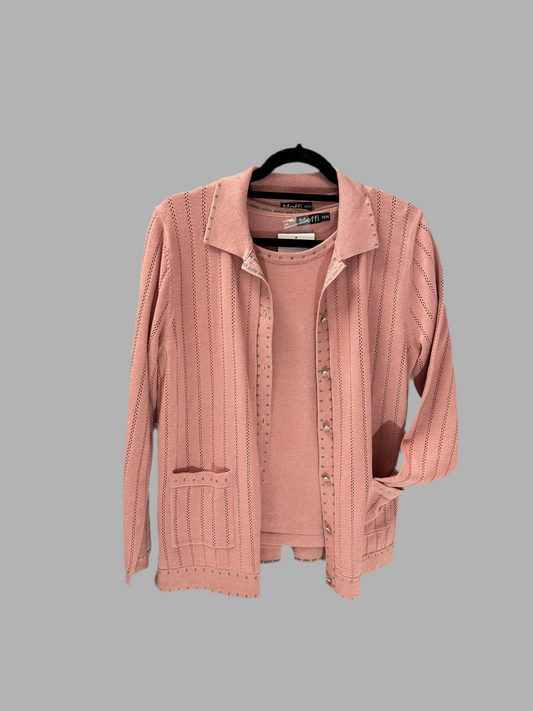 Twin set with button cardigan and dash details