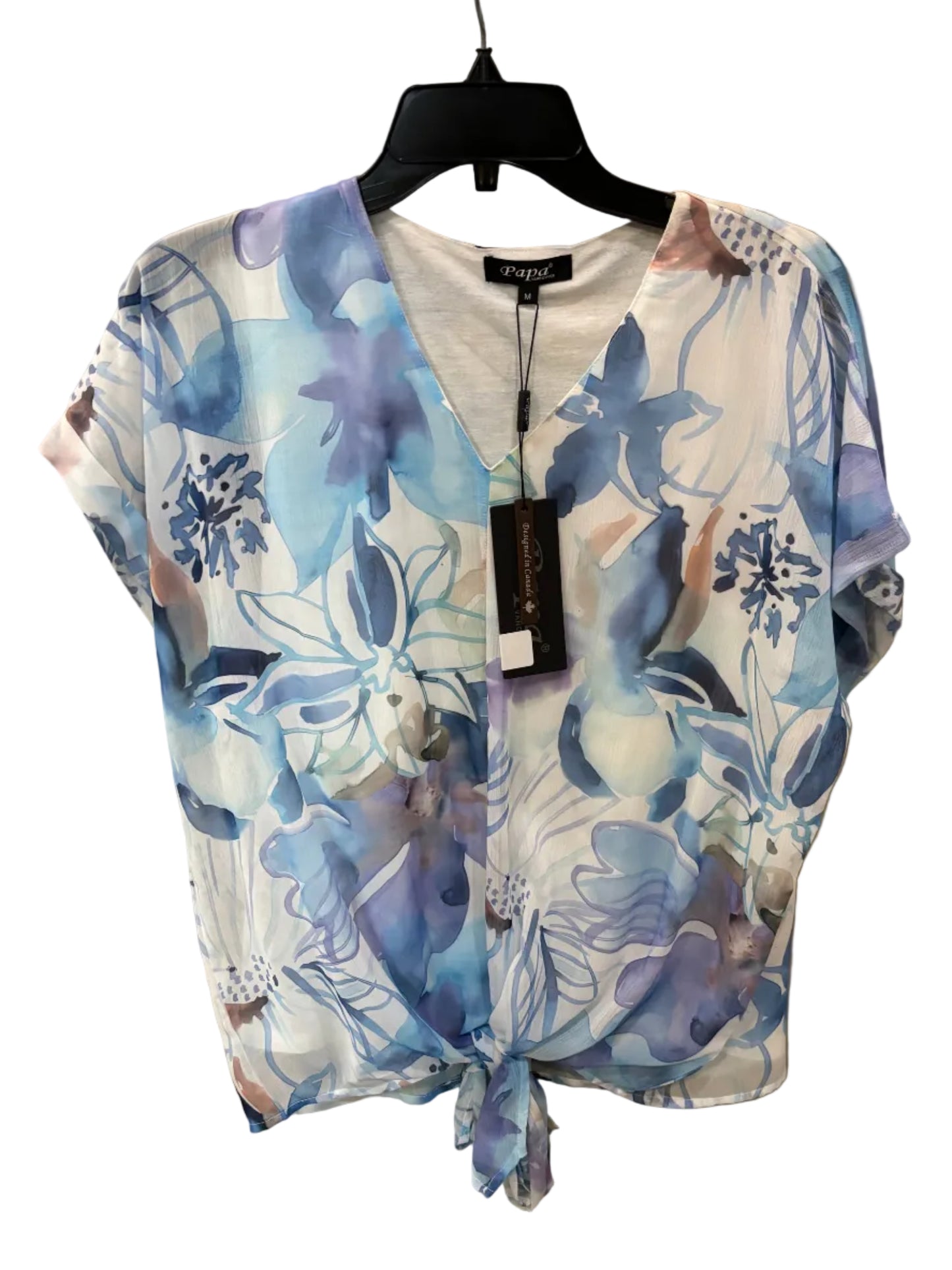 Chiffon Top w/ Tie Front and Lining (T5462)