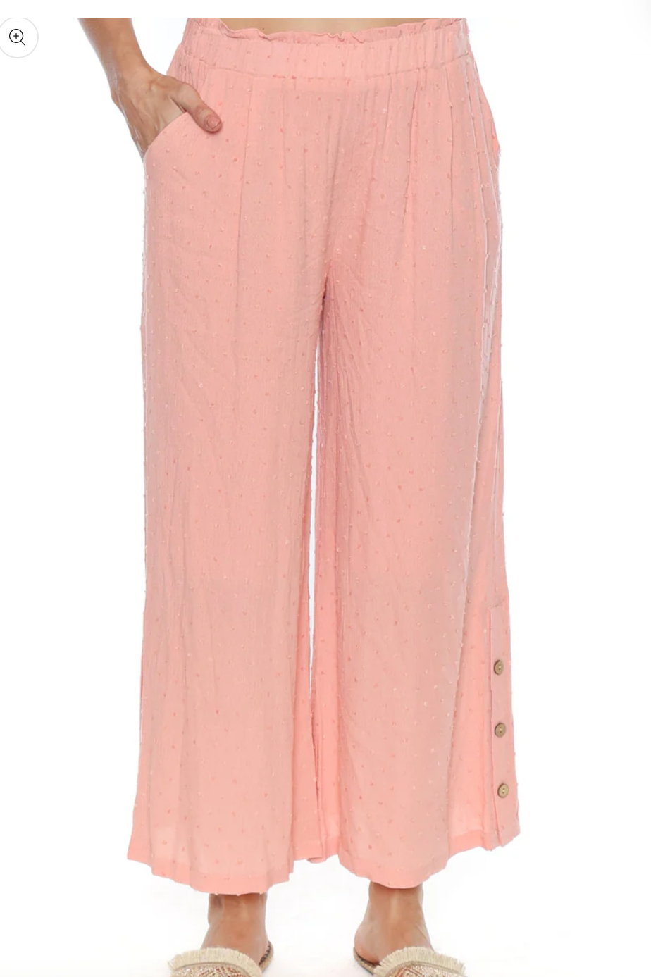 Sophia Cropped textured wide leg pant