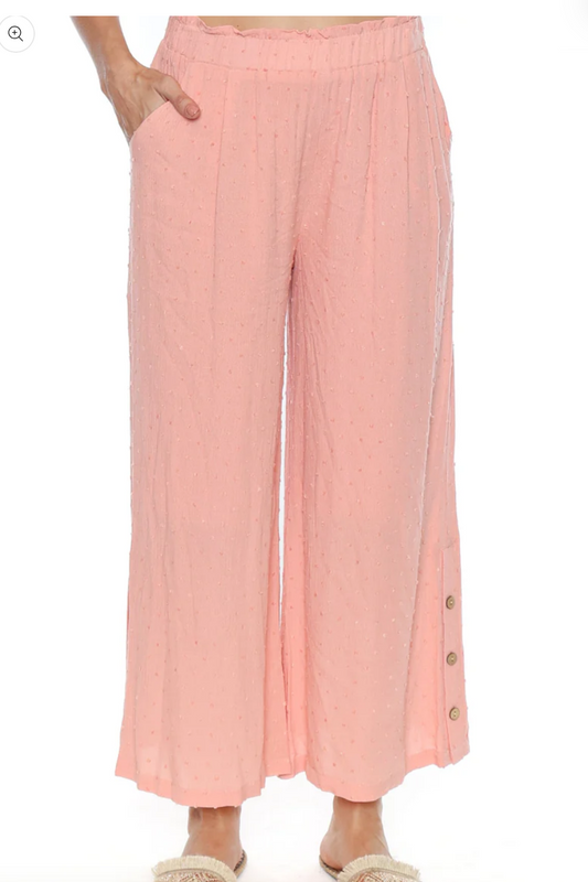 Sophia Cropped textured wide leg pant