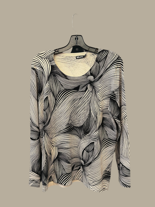 Beige swirl art to wear sweater with hotfix details