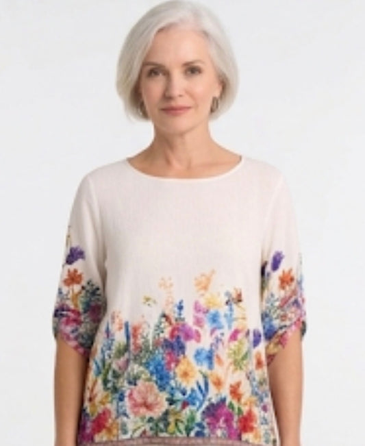 Bonita Bloom peasant top GN6018