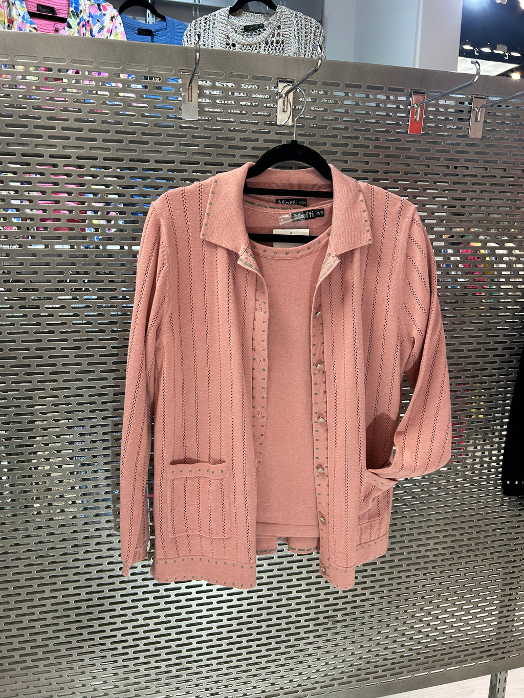 Twin set with button cardigan and dash details