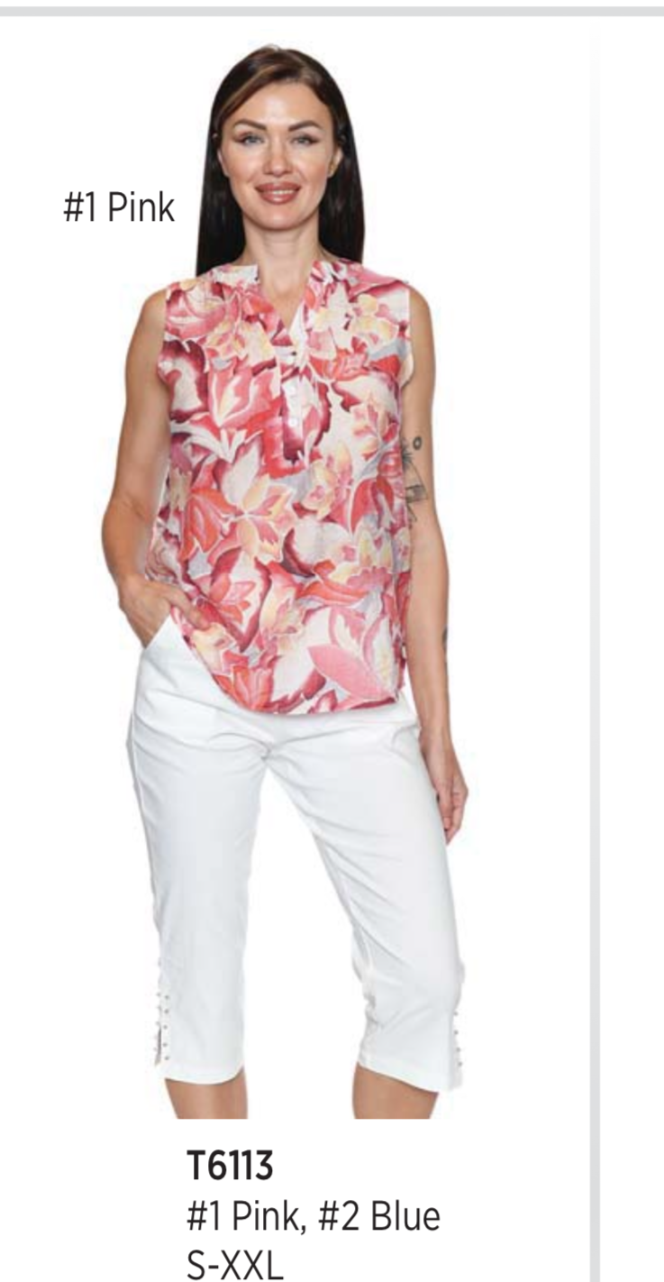 Vera printed Sleeveless shirt-T6613