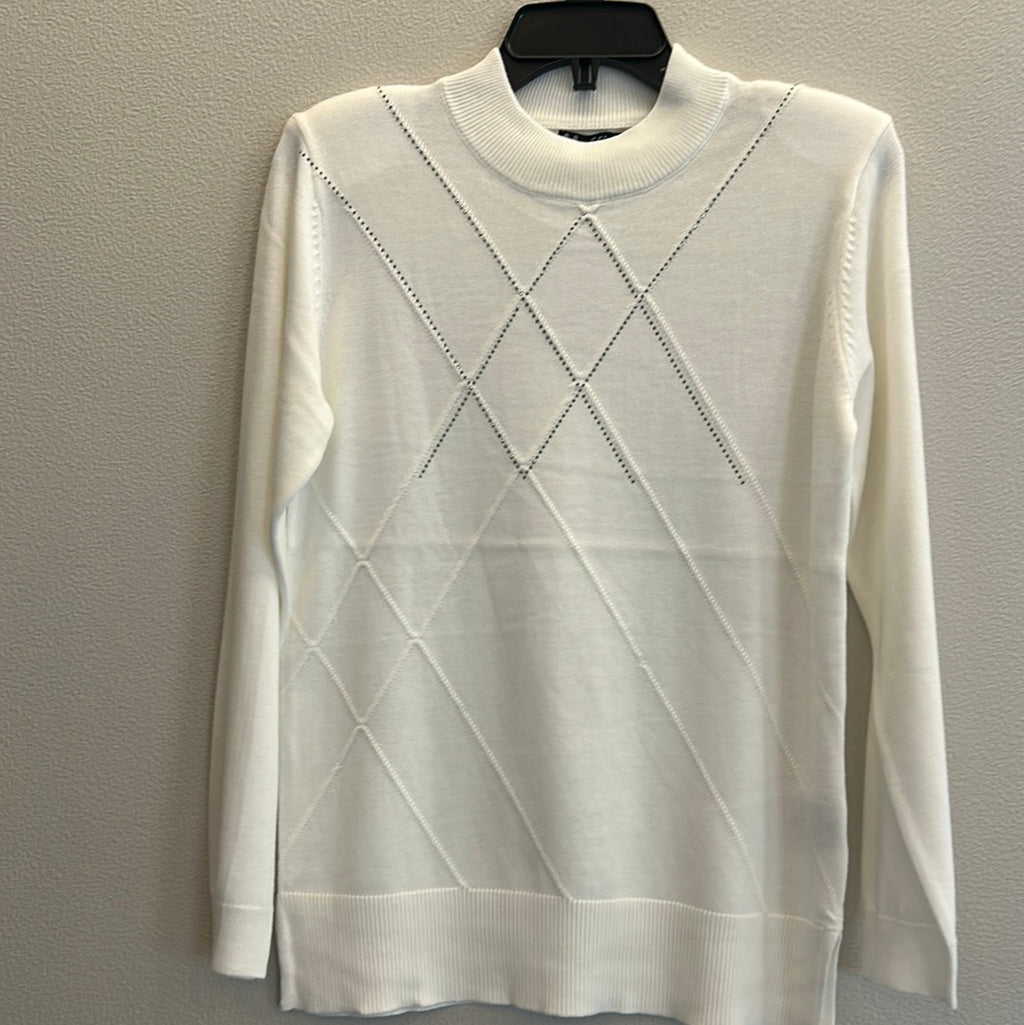 Mockneck diamond sweater