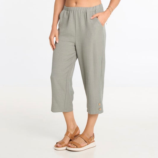 Jackie cropped linen look wide leg pant