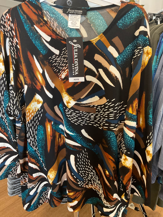 Owl crewneck pullover top -Petite