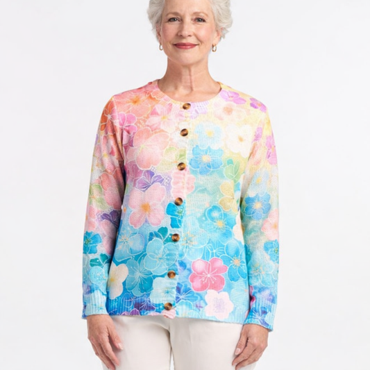 Floral embroider cardigan (C1290)