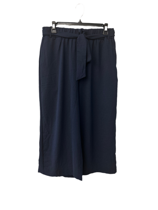 Crepe tie waist wide leg pant