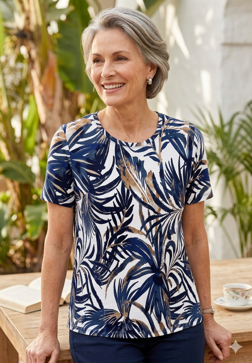 Amelia printed  T-shirt top (3389)