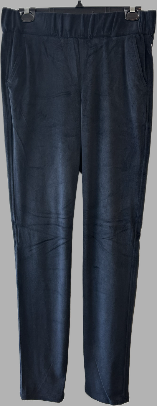 Gina velour slim leg elastic waist jogger pant