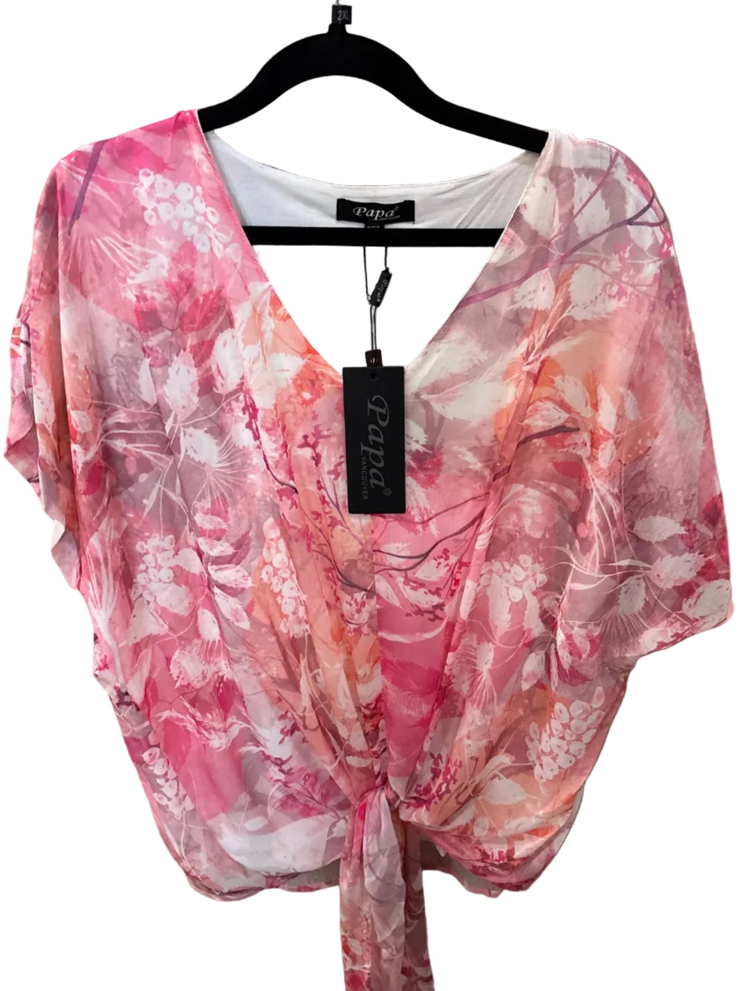 Chiffon Top w/ Tie Front and Lining (T5462)
