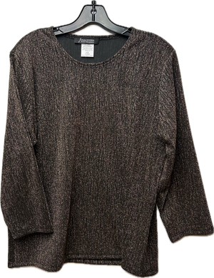 Shimmer pullover round neck top-Petite