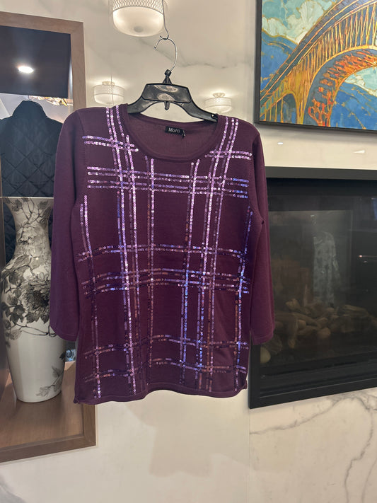 Crewneck sweater with sequin details