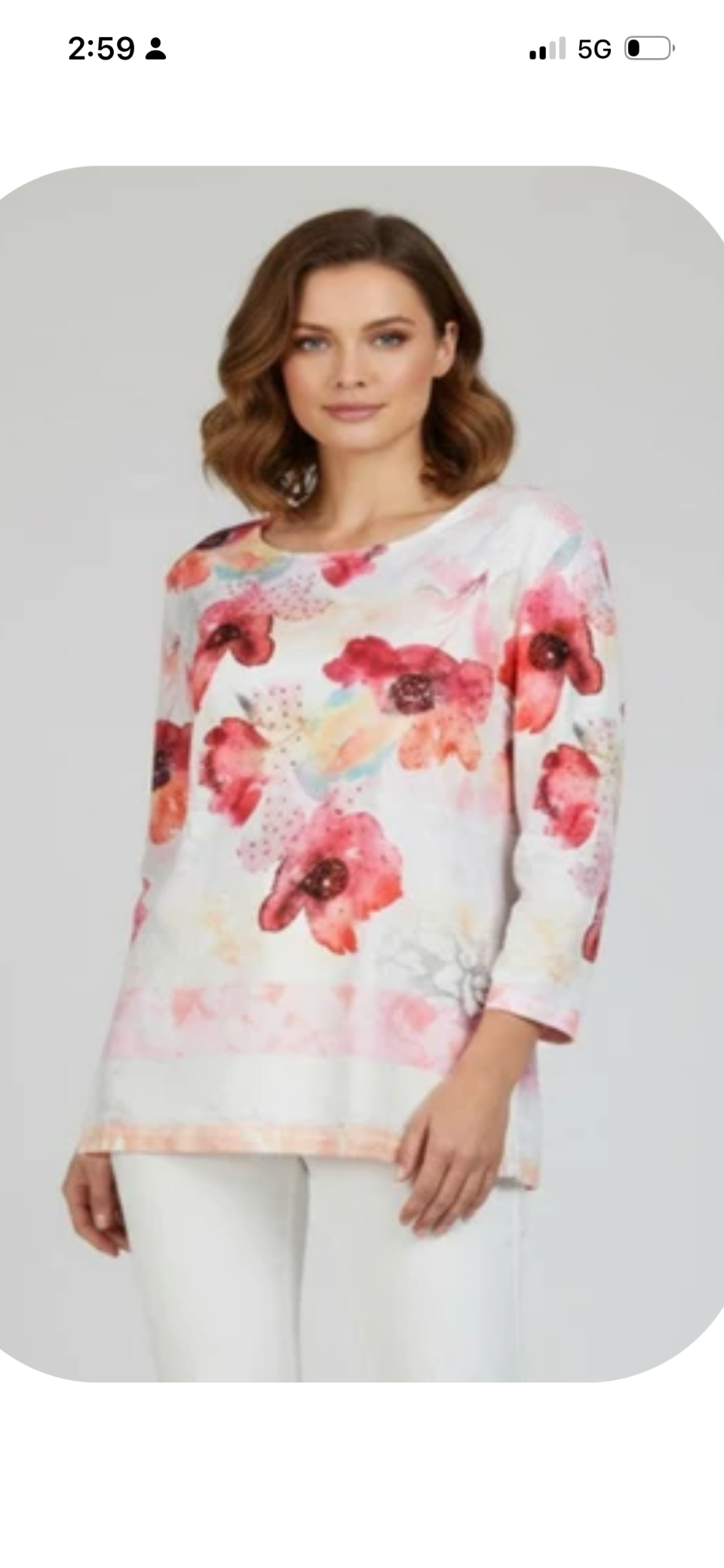 London Watercolour poppy top 223-11-4335