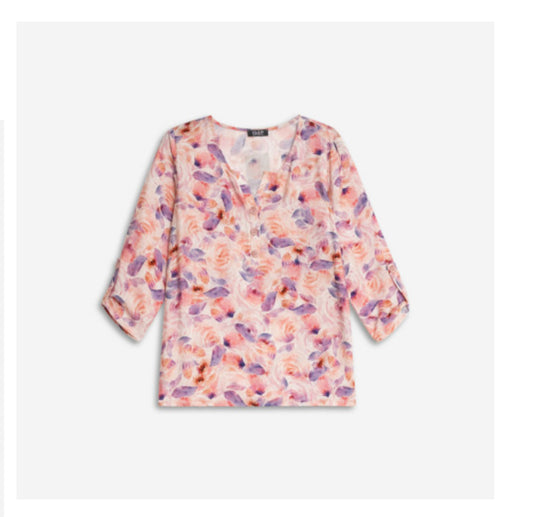 Sara satin peach printed top