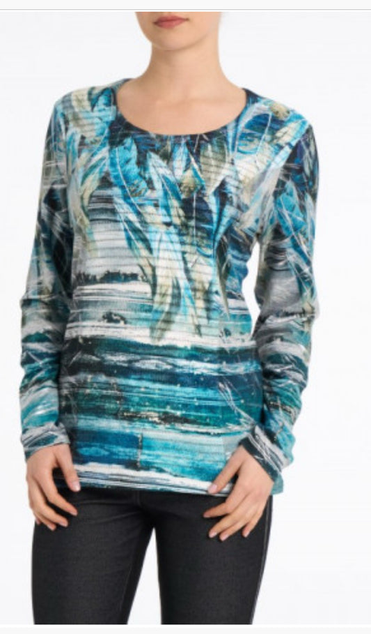 Lara crewneck cut out top in velour feel multimedia