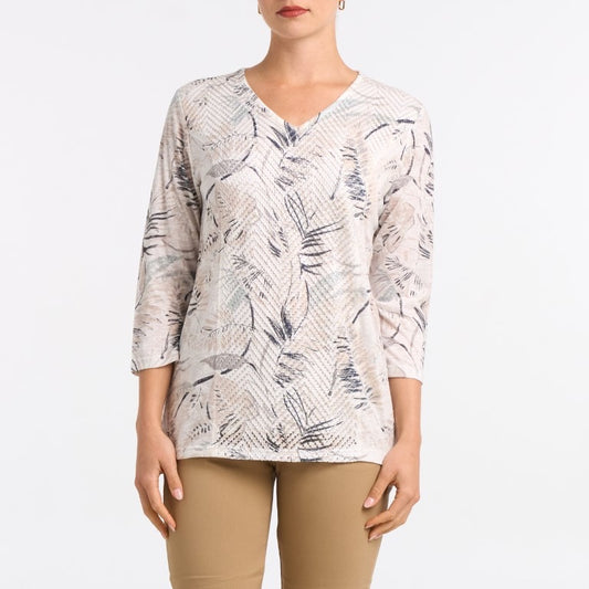 Mist leaf Textured V neck