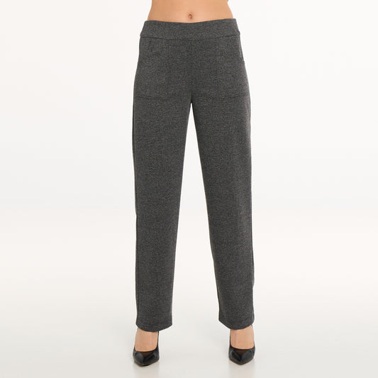 Sandra heathered charcoal stretch pant