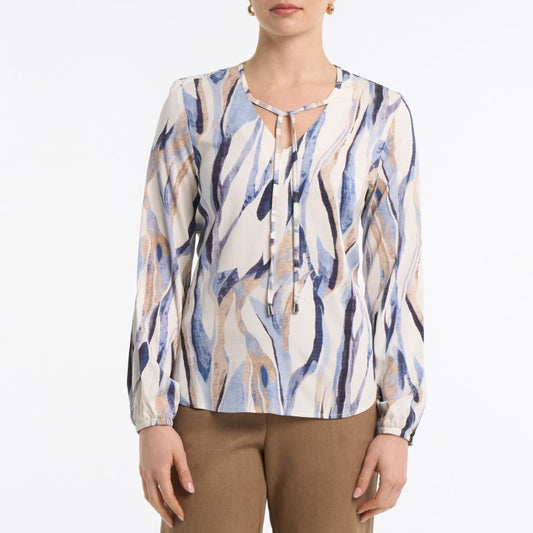 Ardena Print Tie‑Front Top