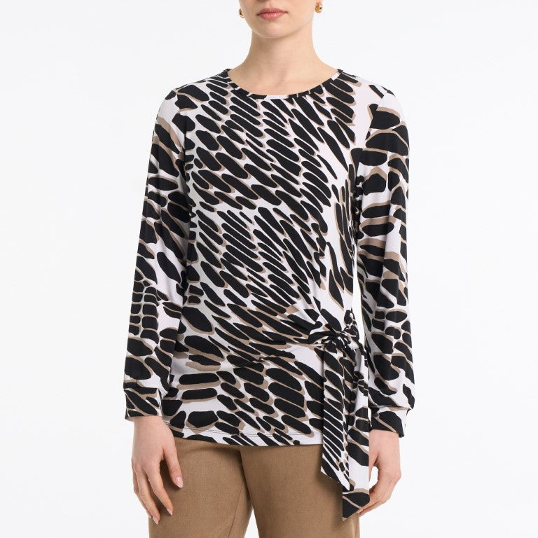 Jersey crewneck exclusive print top