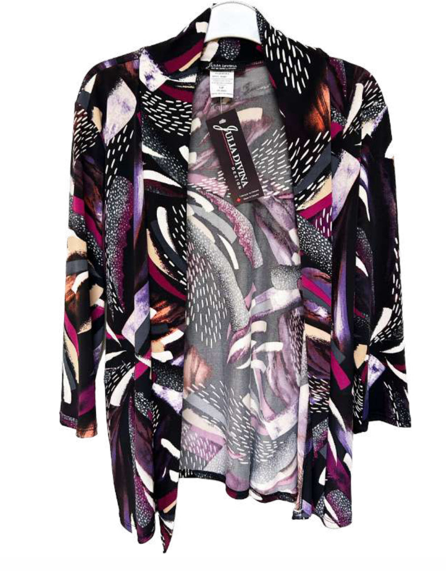 Diva printed petite cardigan with pockets- Petite & Plus+